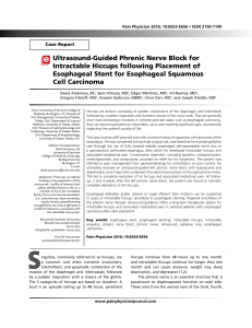 Ultrasound-Guided Phrenic Nerve Block for Intractable Hiccups