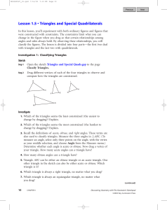 Lesson 1.5 • Triangles and Special Quadrilaterals