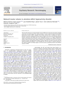 Reduced insular volume in attention deficit