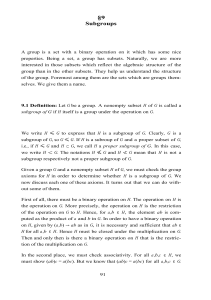 §9 Subgroups