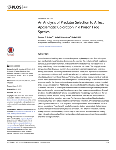 An Analysis of Predator Selection to Affect Aposematic Coloration in