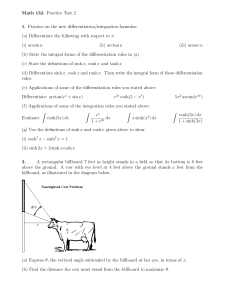 Math 132. Practice Test 2 1. Practice on the new differentiation