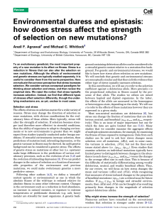 how does stress affect the strength of selection on