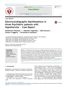 Electrocardiographic Manifestations in three Psychiatric patients