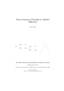 From Cournot`s Principle to Market Efficiency