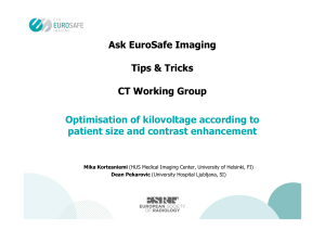 Optimisation of kilovoltage according to patient size and contrast