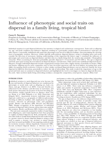 Influence of phenotypic and social traits on dispersal in a family