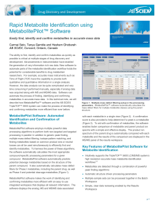 Rapid Metabolite Identification using MetabolitePilot Software