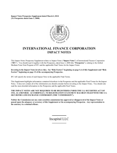 INTERNATIONAL FINANCE CORPORATION Incapital LLC