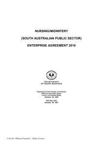 NURSING/MIDWIFERY (SOUTH AUSTRALIAN PUBLIC SECTOR