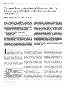 Therapeutic hypothermia and controlled normothermia