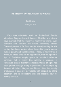 THE THEORY OF RELATIVITY IS WRONG