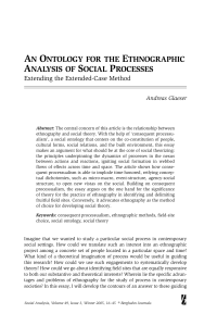 an ontology for the ethnographic analysis of social processes