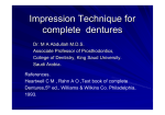Impression Technique for complete dentures