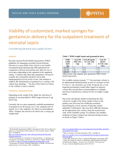 Viability of Customized, Marked Syringes for Gentamicin