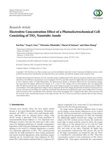 Electrolyte Concentration Effect of a Photoelectrochemical Cell