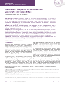 Homeostatic Responses to Palatable Food Consumption in Satiated