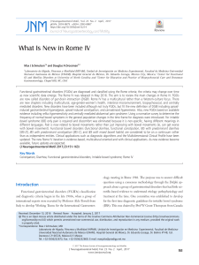 What Is New in Rome IV - Journal of Neurogastroenterology and