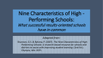 Nine Characteristics of High Performing Schools