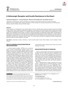 β-Adrenergic Receptor and Insulin Resistance in the Heart