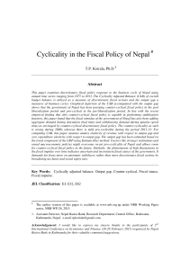 Cyclicality in the Fiscal Policy of Nepal
