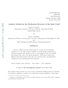 Analytic Models for the Mechanical Structure of the Solar Core