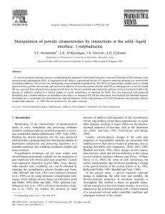 Manipulation of powder characteristics by interactions at the solid