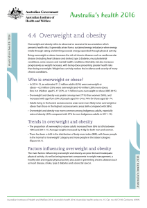 4.4 Overweight and obesity - Australian Institute of Health and Welfare