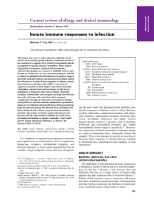 Current reviews of allergy and clinical immunology Innate immune