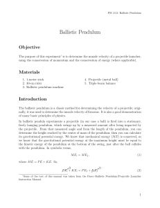 Ballistic Pendulum - Mississippi State Physics Labs