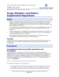 Drugs, Biologics, and Dietary Supplements Regulations