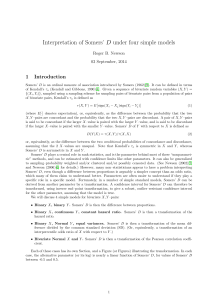 Interpretation of Somers` D under four simple models