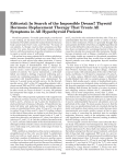 Editorial: In Search of the Impossible Dream? Thyroid Hormone