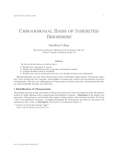 Chromosomal Basis of Inherited Disorders