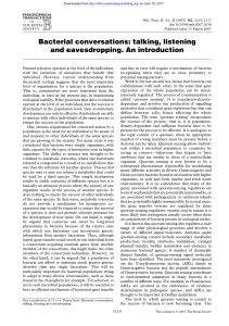 Bacterial conversations - Philosophical Transactions of the Royal