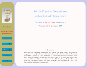 Eötvös-Kürschák Competitions