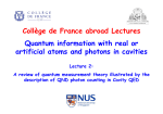 Collège de France abroad Lectures Quantum information with real