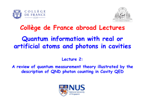 Collège de France abroad Lectures Quantum information with real