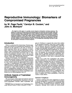 Reproductive Immunology: Biomarkers of