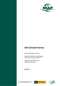 Salt Consumer Survey - Industry foodsafety.govt.nz