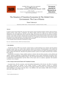 The Situation of Transition Economies In The Global Crisis