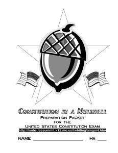 "Constitution in a Nutshell" Us review packet.