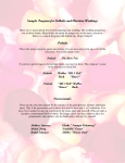 Sample Program for Catholic and Christian Weddings