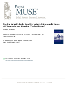 Reading Nanook`s Smile: Visual Sovereignty, Indigenous Revisions