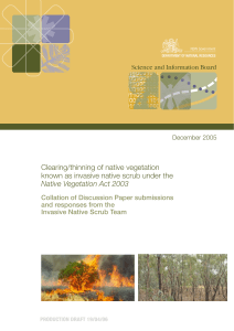 Clearing/thinning of native vegetation known as invasive native