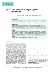 T-cell exhaustion in allograft rejection and tolerance