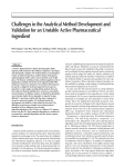 Challenges in the Analytical Method Development and Validation for