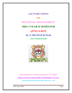 Lecture Notes- Financial Management