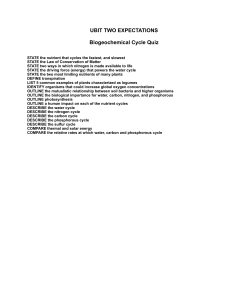 2 Unit Biogeochemical Cycling Quiz