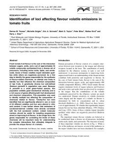 Identification of loci affecting flavour volatile emissions in tomato fruits